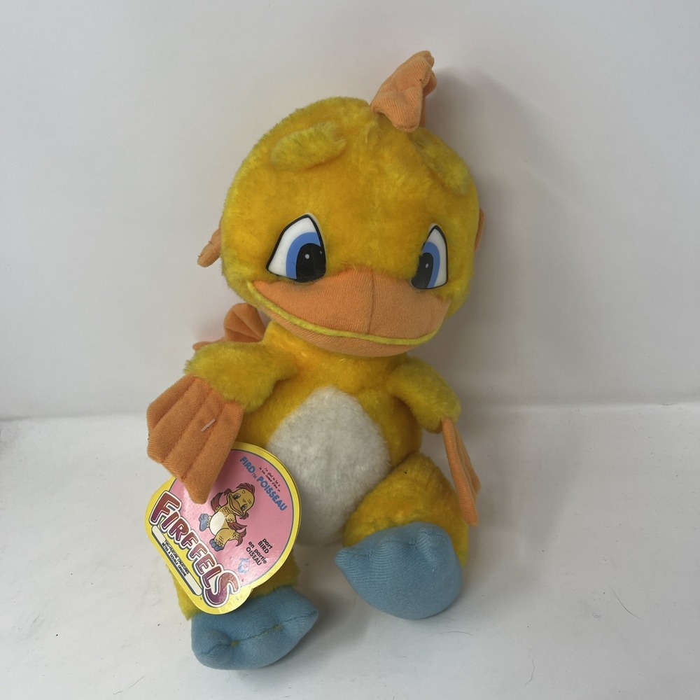 Vintage Remco Firffels Fird 1985 Stuffed Plush Fish Bird Yellow NWT